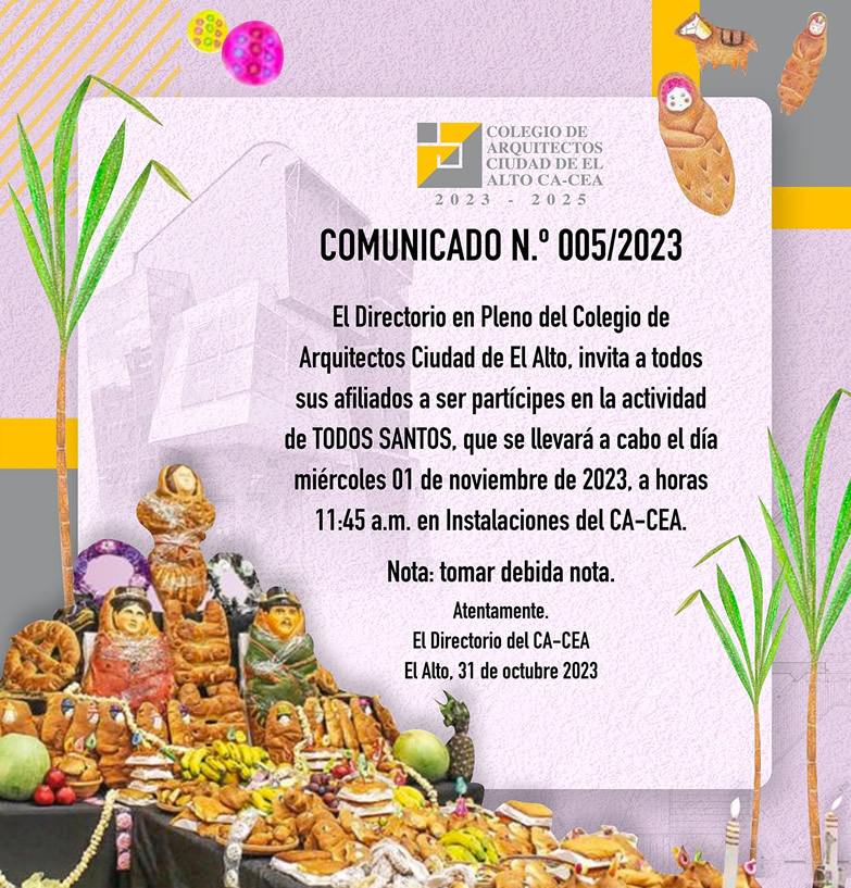 Comunicado N° 005/2023 Actividad de Todos Santos
